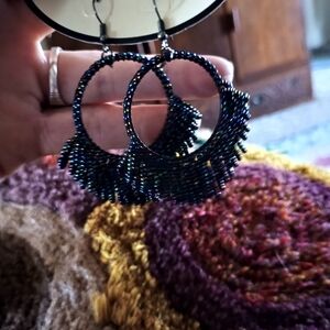 Elegant Beaded Hoop Earrings